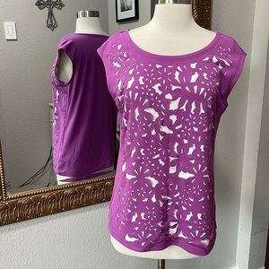 Ann Taylor Purple Short Sleeve Top